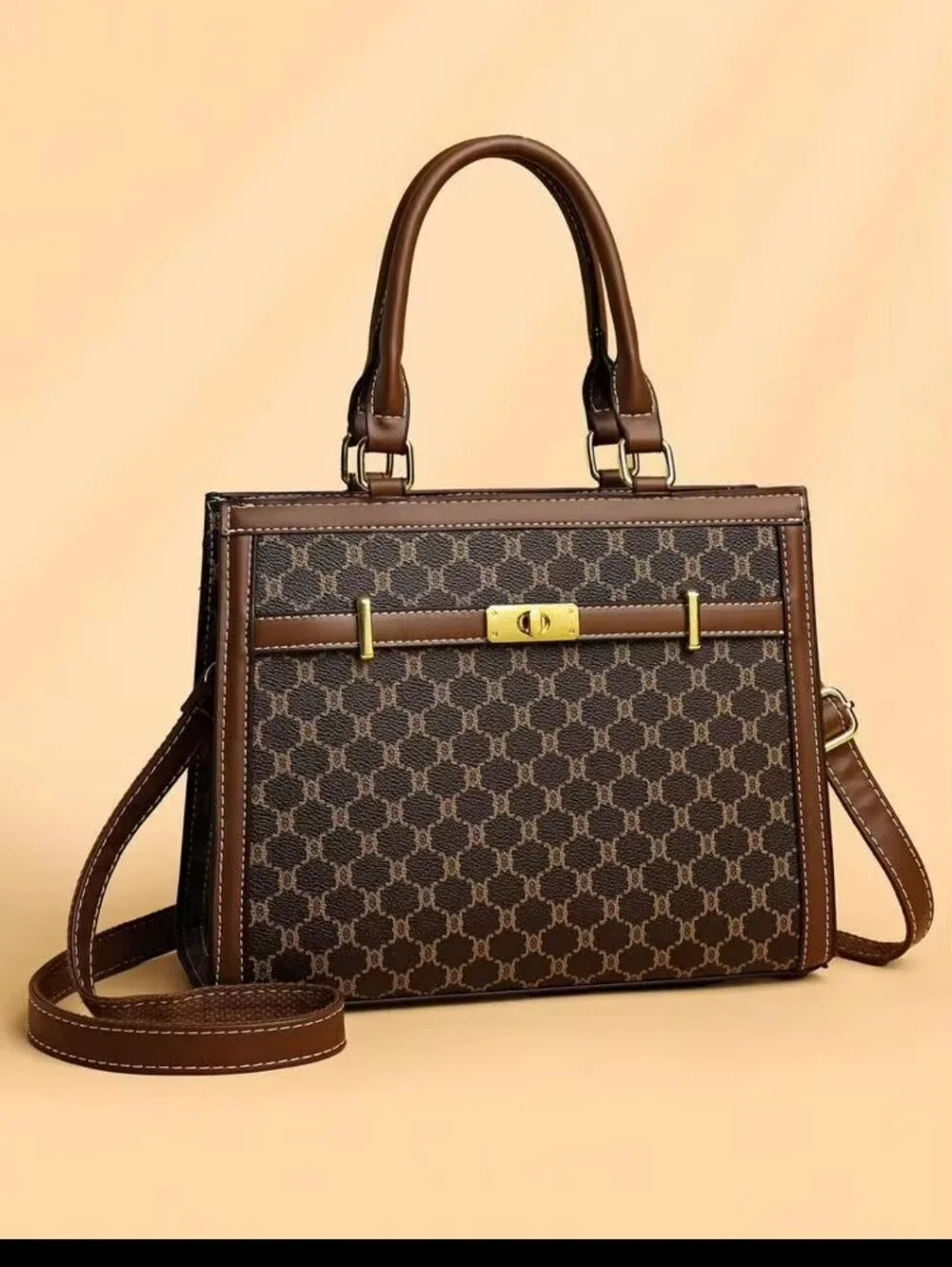 3pcs Set: Multicolor Plaid PU Leather Handbag, Shoulder Bag, Zipper Tote Bag,